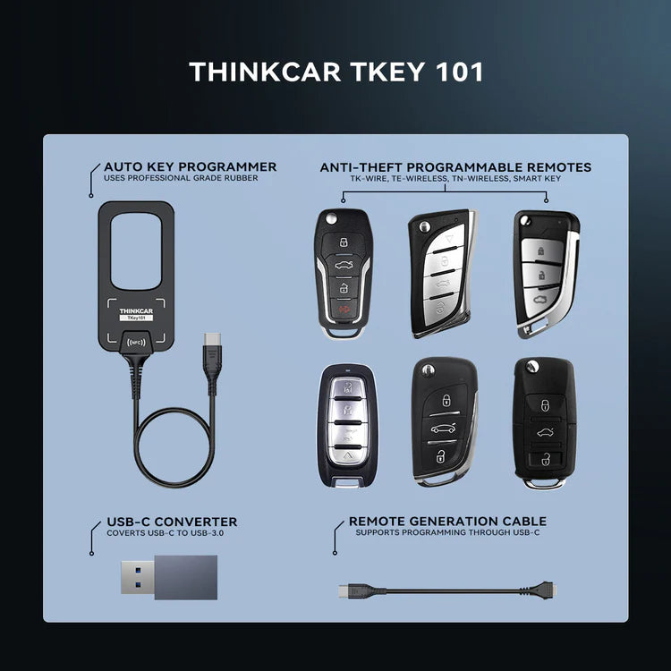 Thinkcar MUCAR TKEY101 - Universal Car Key Programmer with 6 Remote Keys