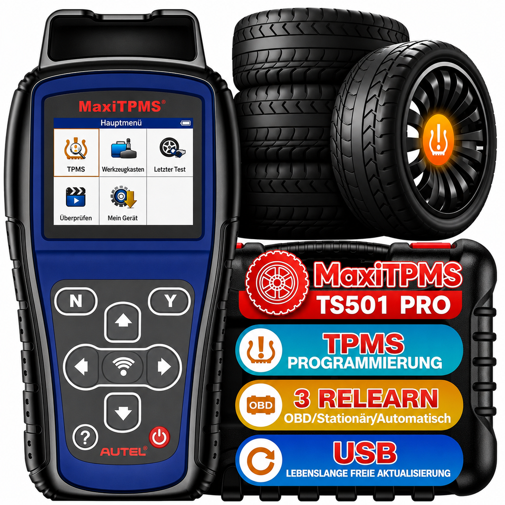 Autel MaxiTPMS TS501 PRO TPMS Diagnosegerät OBD2 RDKS Relearn ReifendruckSensor Programmierung D