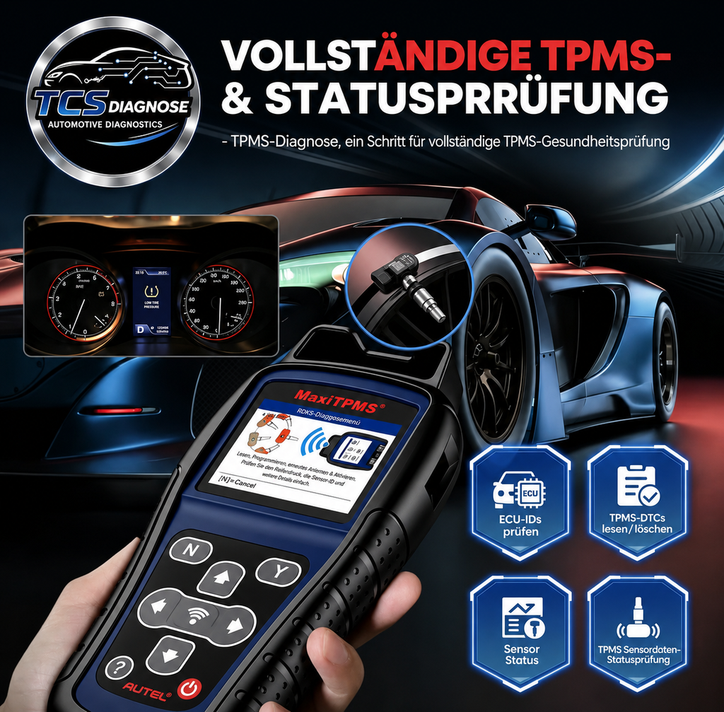 Autel TS501 PRO TPMS Set + 4x MX-Sensor 315/433MHz – Universal