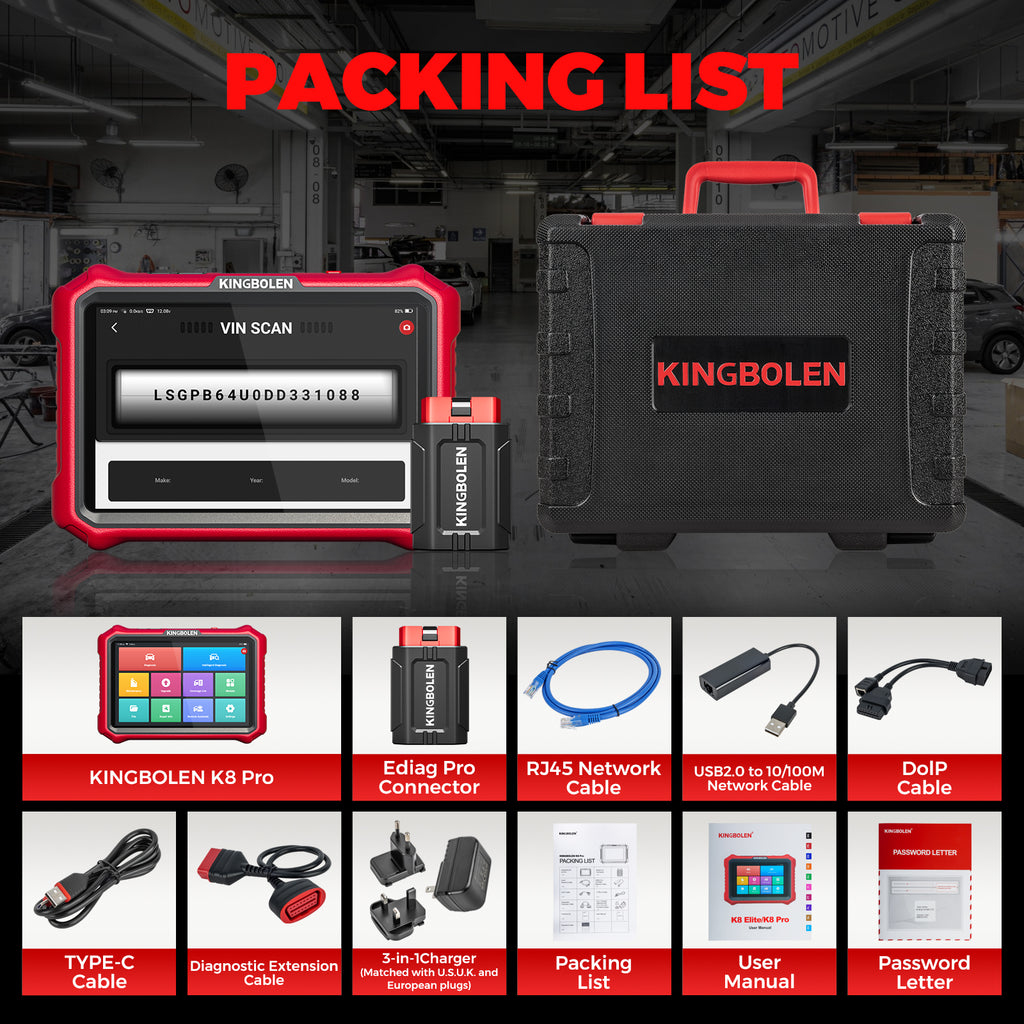2026 KINGBOLEN K8 PRO OBD2-Scanner Fahrzeugdiagnosegerät Codierung Alle Systeme 34+