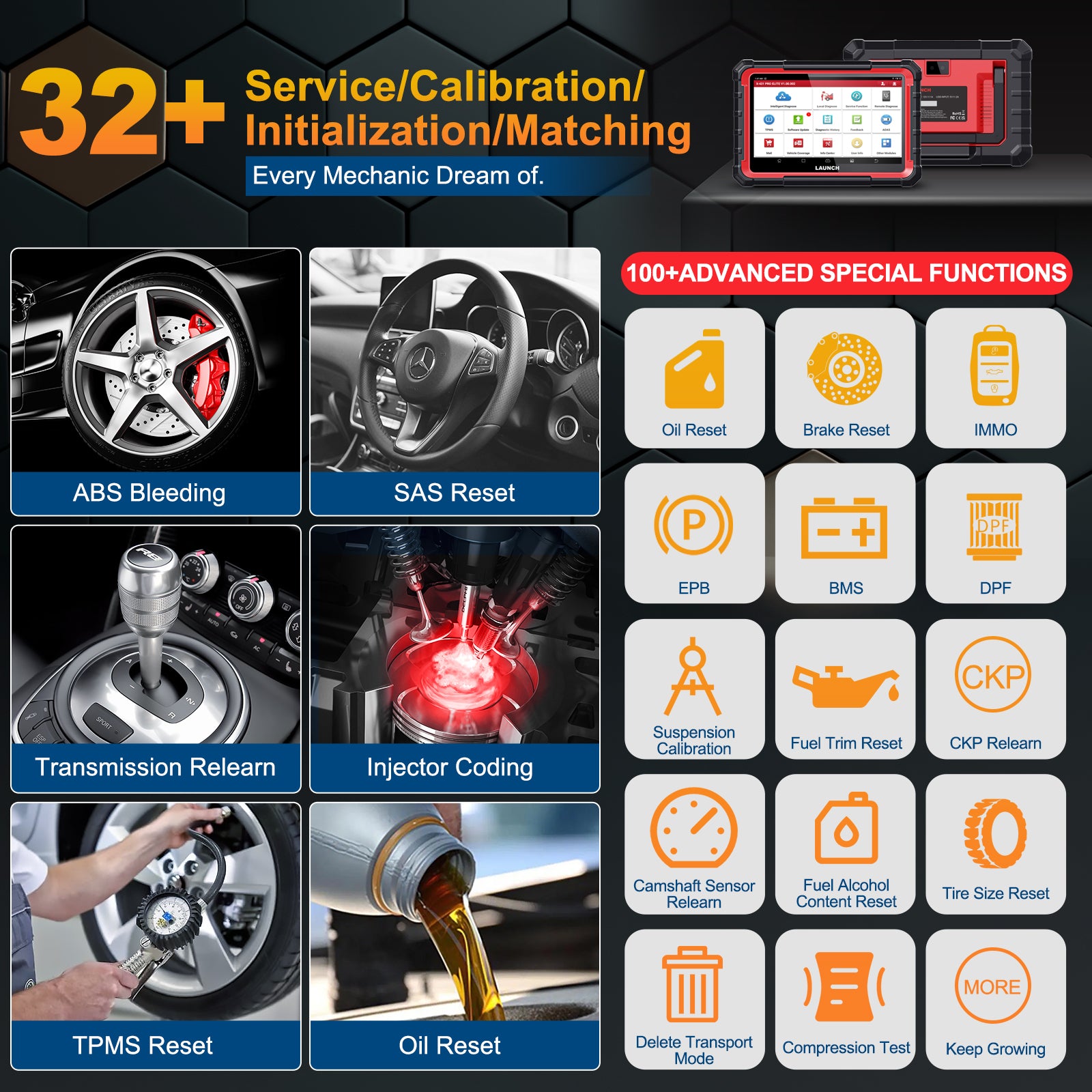 LAUNCH X431 PRO ELITE V5.0 PRO5 Profi Diagnosegerät OBD2 ECUCoding 38+Reset