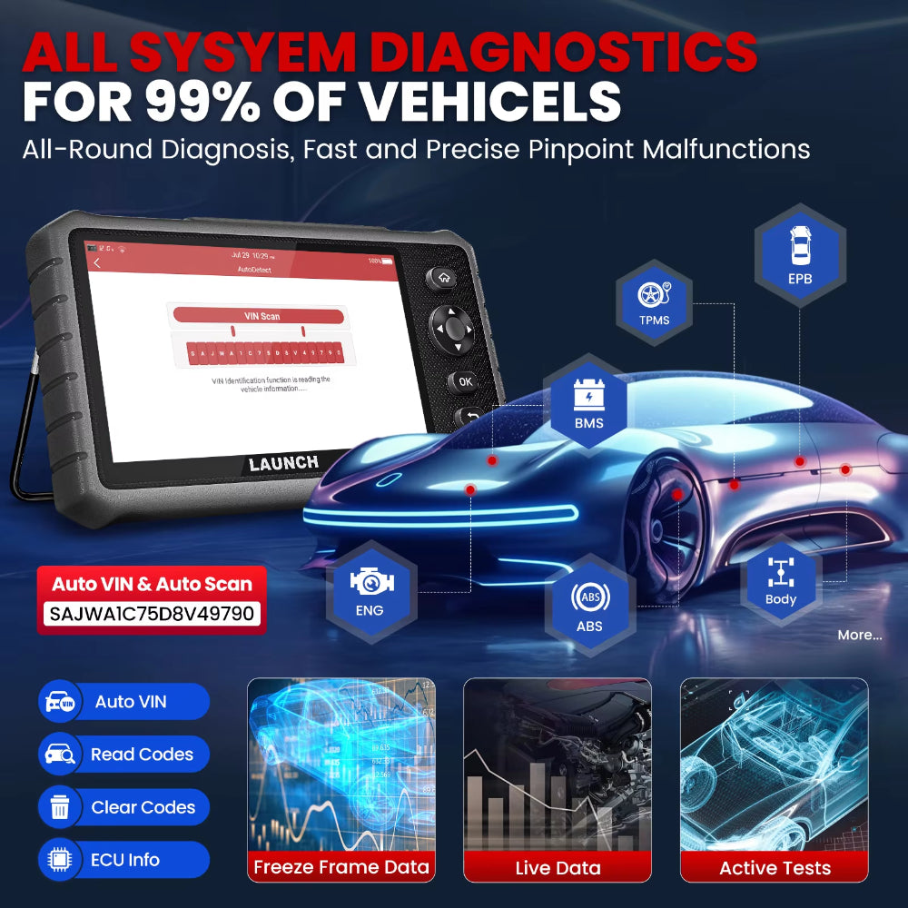 LAUNCH CRP919E Lite OBD2 Diagnosegerät Bidirektional ECU Codierung 32+ Reset 2026