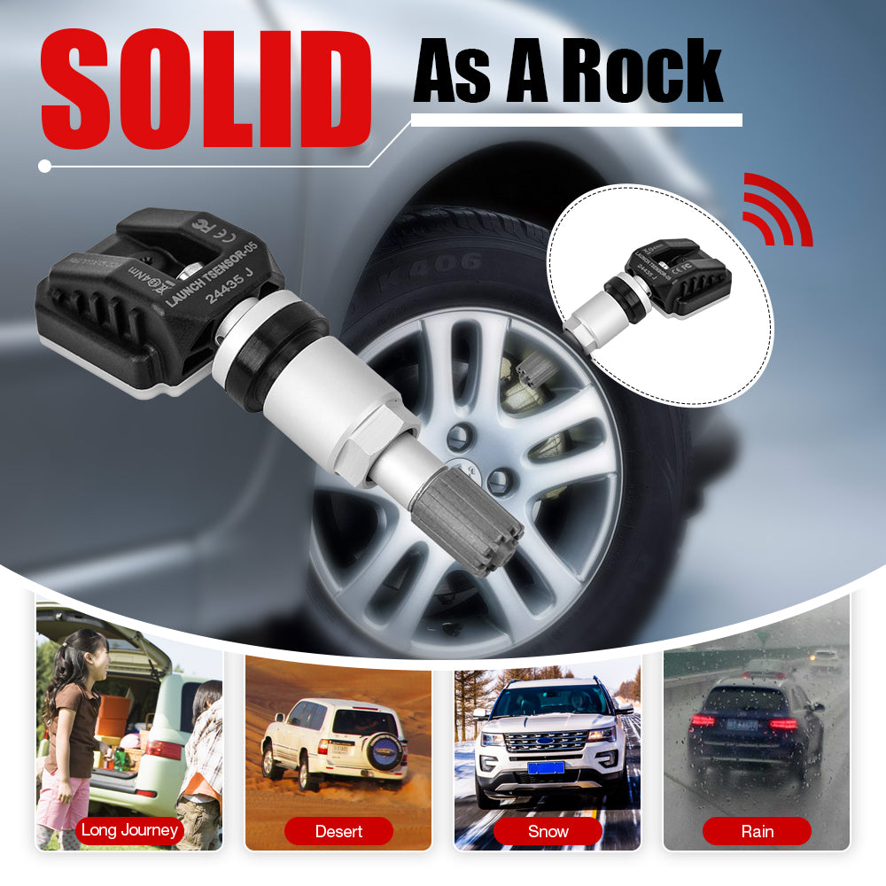 4 Stück LAUNCH TPMS Reifendrucksensor 315MHz / 433MHz Universal Metallventil RDKS