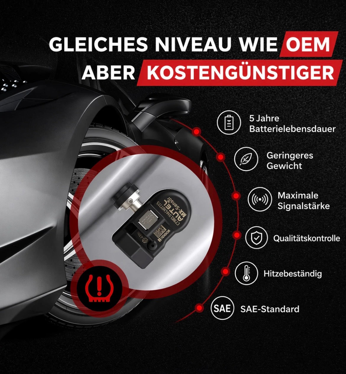 16x Autel MX Sensor 2in1 TPMS 315/433 MHz Metall universell RDKS 2026 Reifendrucksensor