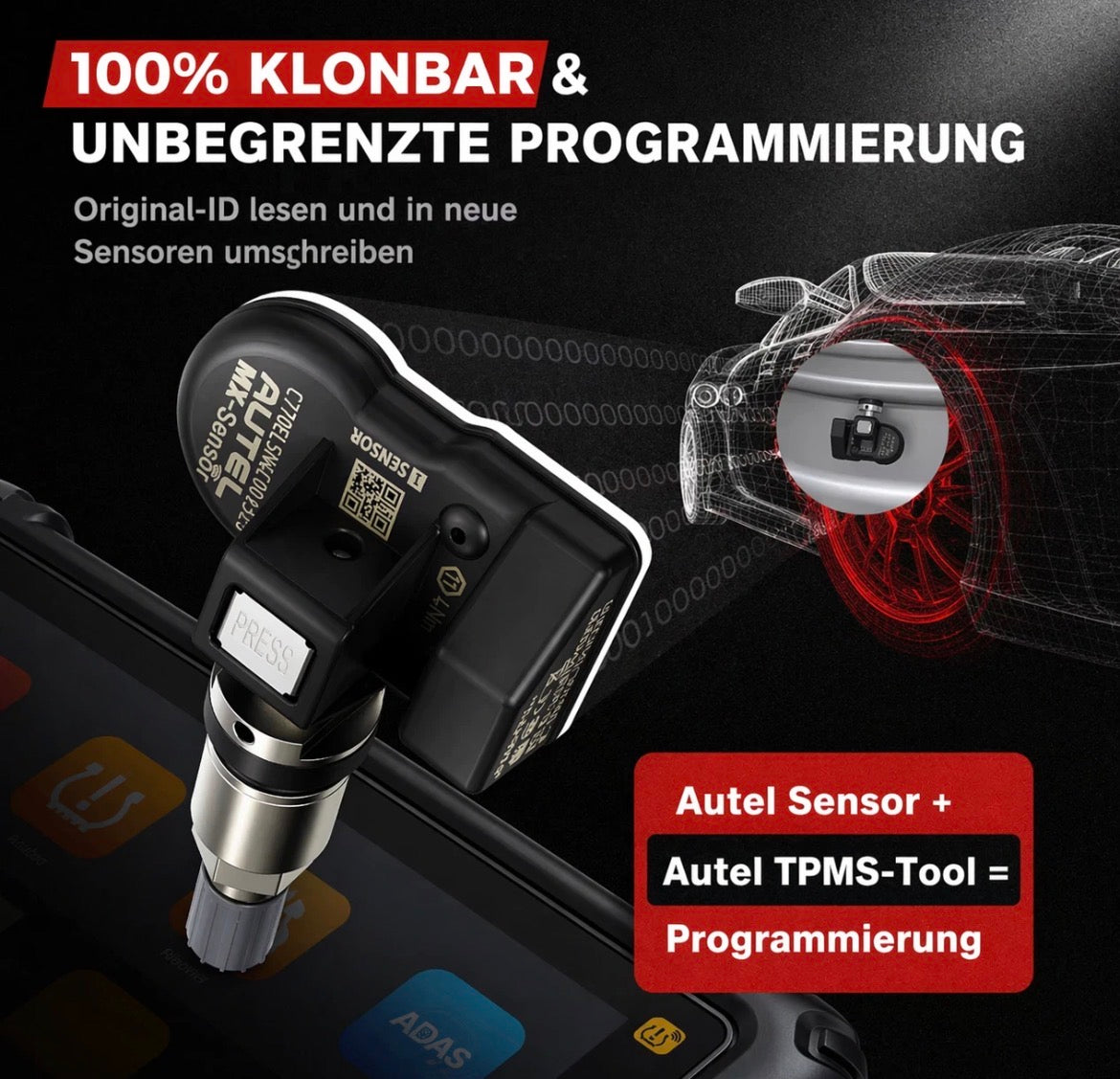 16x Autel MX Sensor 2in1 TPMS 315/433 MHz Metall universell RDKS 2026 Reifendrucksensor