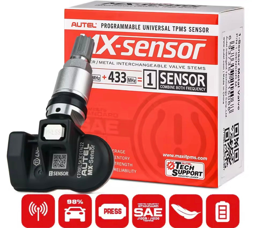 Autel MX Sensor 2 in 1 RDKS 315/433 MHz Metall universell TPMS 4x 2026