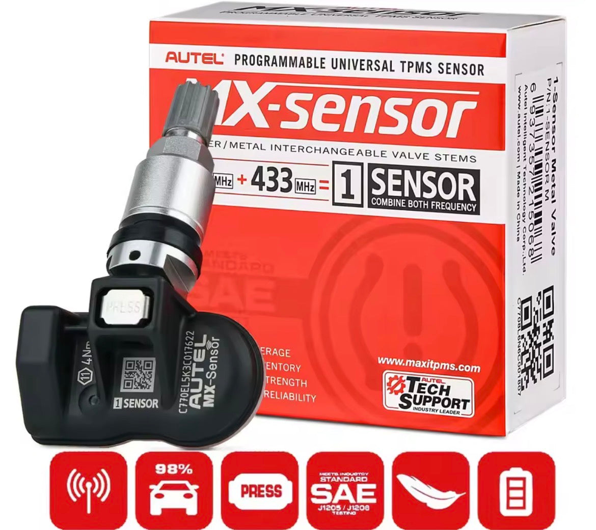 Autel MX Sensor 2 in 1 RDKS 315/433 MHz Metall universell TPMS 4x 2026