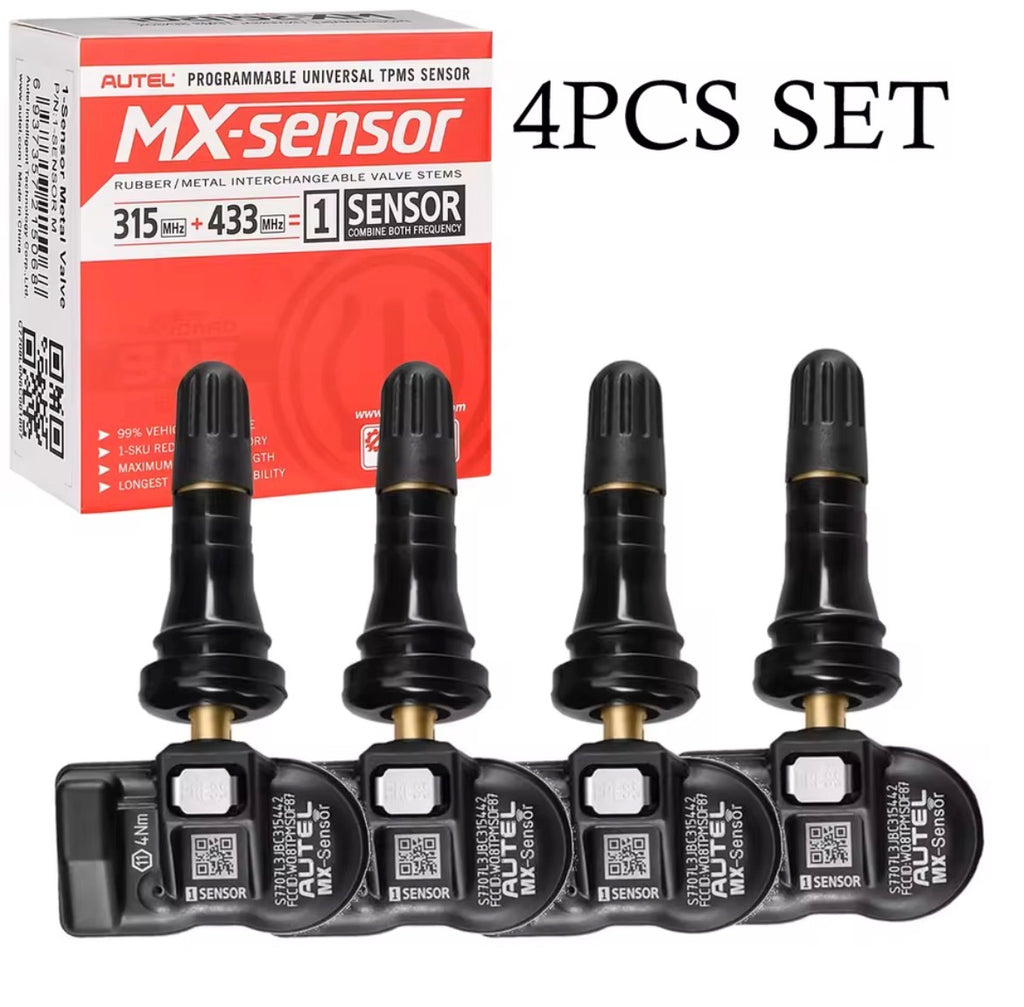 Autel MX Sensor 2026 2in1 TPMS 315/433 MHz Universal RDKS Sensor Gummiventil 4 Stück