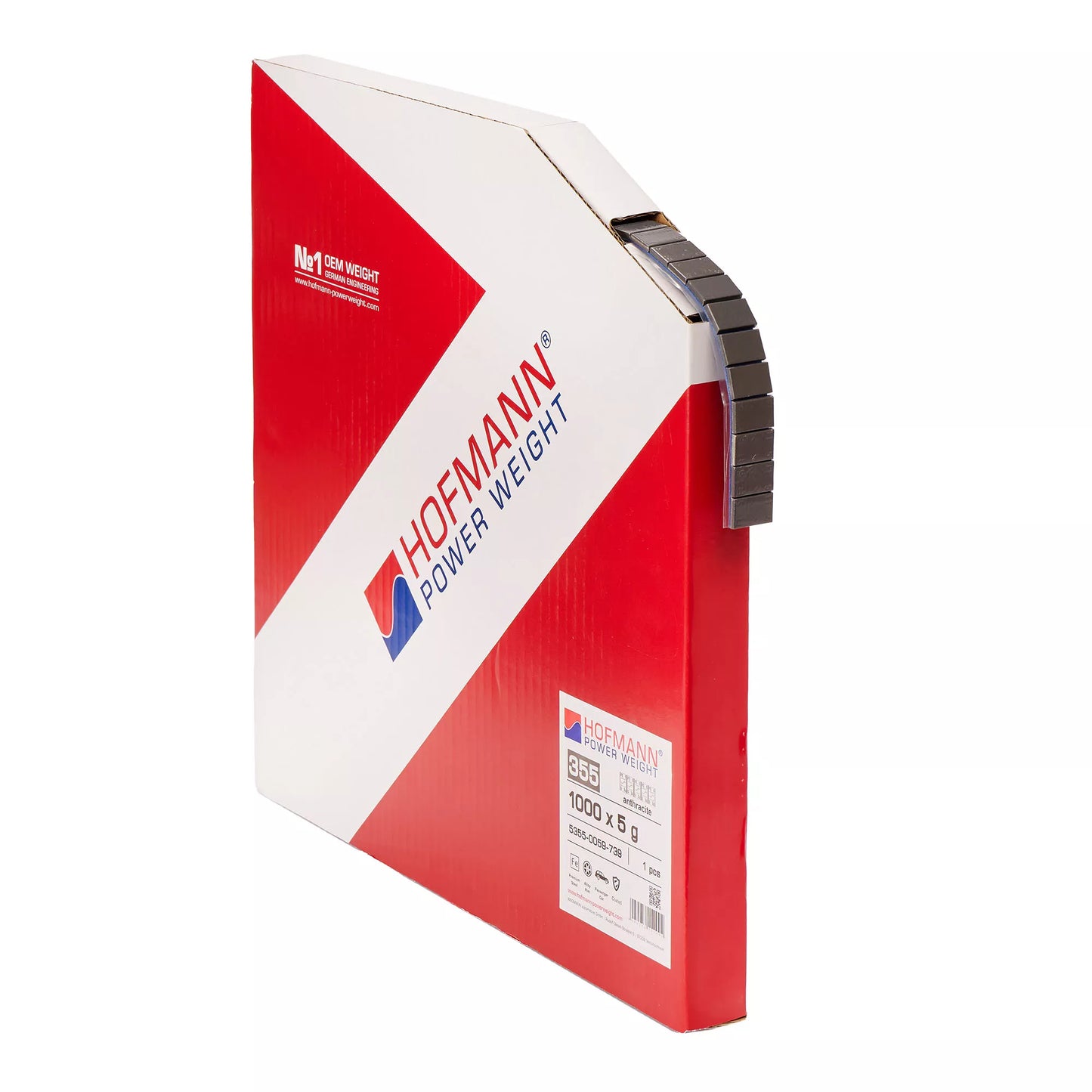 Hofmann Stahl-Klebegewichtsrolle 355 2.0, 5kg,titangrau, SPEEDLINER Klebeband