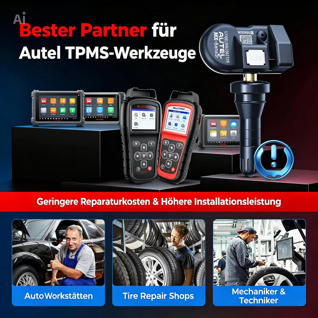 Autel MX Sensor 2026 2in1 TPMS 315/433 MHz Universal RDKS Sensor Gummiventil 4 Stück