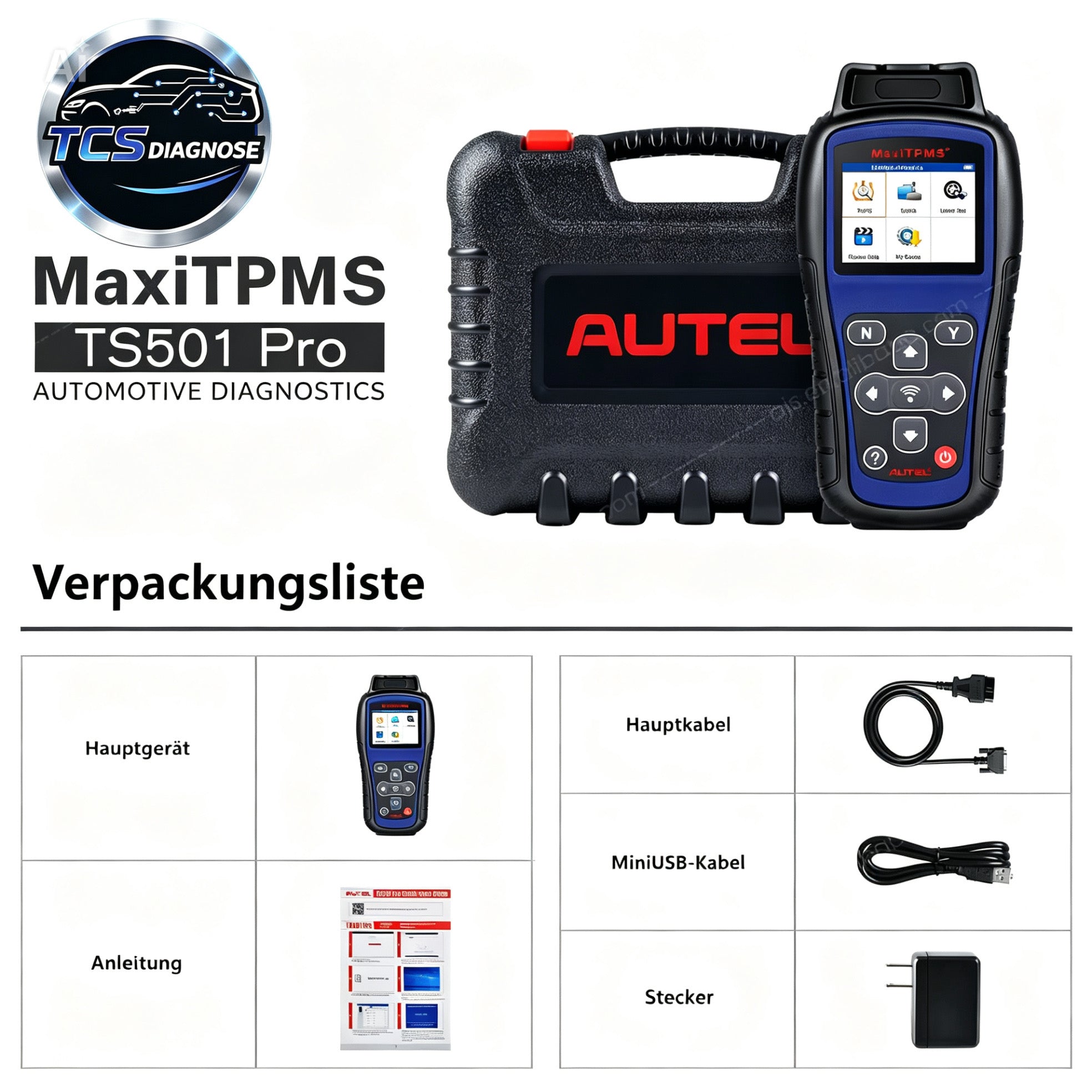 Autel MaxiTPMS TS501 PRO TPMS Diagnosegerät OBD2 RDKS Relearn ReifendruckSensor Programmierung D